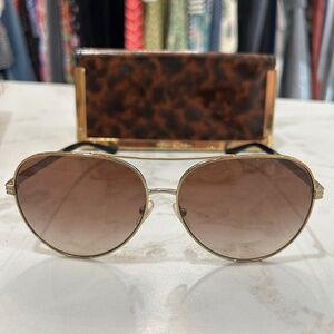 Tory Burch Gold Aviator Sunglasses